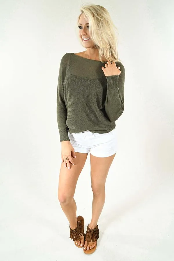 Meshed Together Olive Top