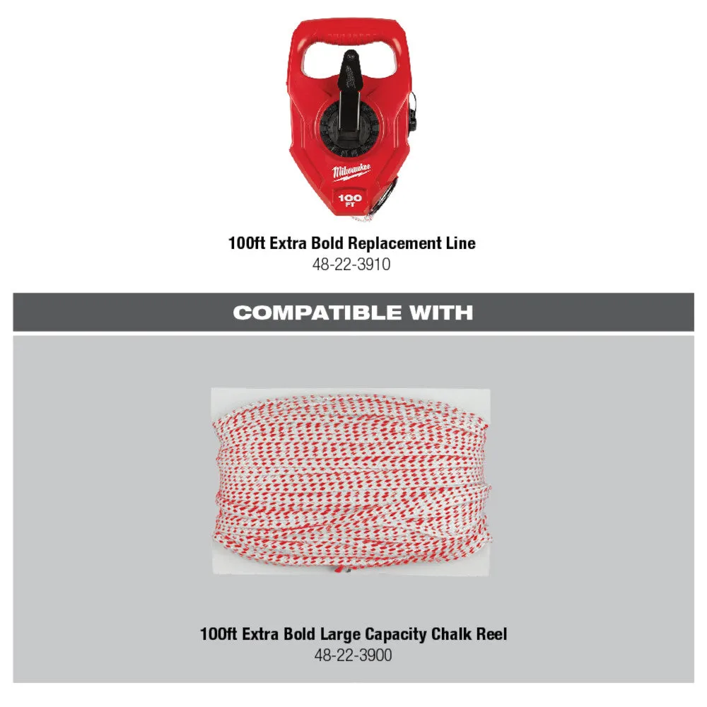 Milwaukee 48-22-3910 100' Extra Bold Large Capacity Chalk Reel