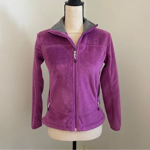 Mountain Hardwear Purple Soft Shell Jacket size XS Plush Fleece Full Zip Hiking