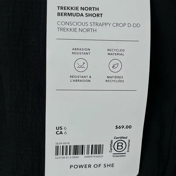 NWT Athleta Trekkie north Bermuda shorts black 6