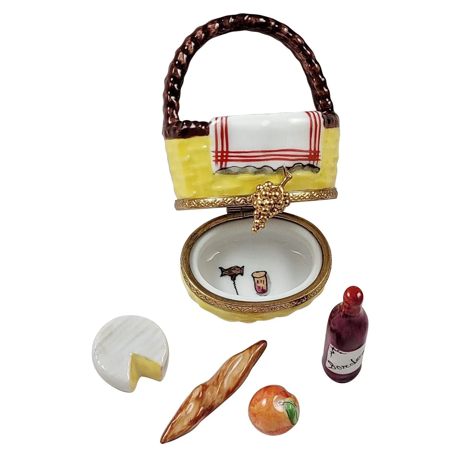 Yellow Picnic Basket with Gourmet Goodies
